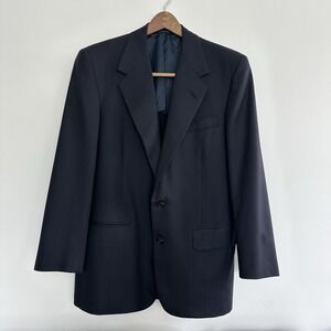Oxxford Manhattan Suit Jacket 39R Navy Stripe Bespoke Quality Preppy Luxe